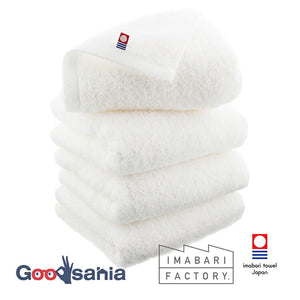 Imabari Towel Certified Face Towel Made in Japan White Approx. 80 x 34cm Set of 4