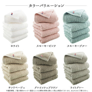 Imabari Towel Certified Face Towel Made in Japan White Approx. 80 x 34cm Set of 4