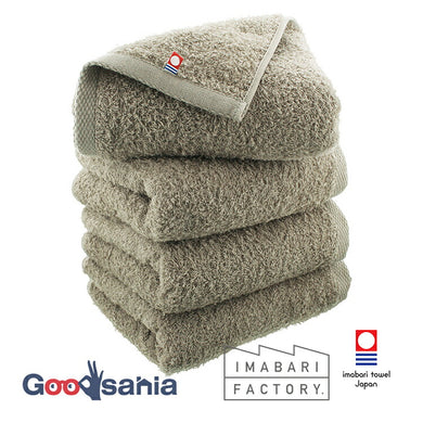 Imabari Towel Certified Face Towel Made in Japan Grayish Brown Approx. 80 x 34cm Set of 4
