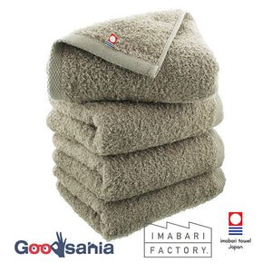 Imabari Towel Certified Face Towel Made in Japan Grayish Brown Approx. 80 x 34cm Set of 4