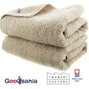 Imabari Towel Certified Bath Towel Made in Japan Sand Beige Approx. 120 x 60cm Set of 2