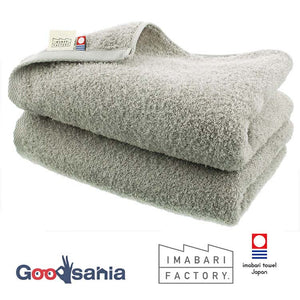 Imabari Towel Certified Slim Bath Towel Made in Japan Light Gray Approx. 34 x 110cm Set of 2