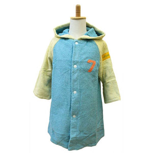 mama&me NUMBER-COLOR Kids Bathrobe S (Length approx. 48cm x Width 39cm) Turquoise (NO.7)