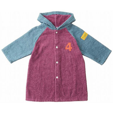 NUMBER-COLOR Kids Bathrobe Length approx. 60cm x Width approx. 42cm Violet