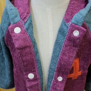 NUMBER-COLOR Kids Bathrobe Length approx. 60cm x Width approx. 42cm Violet