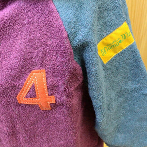 NUMBER-COLOR Kids Bathrobe Length approx. 60cm x Width approx. 42cm Violet