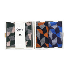 Cargar imagen en el visor de la galería, Otta Half Towel Handkerchief Set of 3 Same Pattern Orange Blue Pink 25 x 12.5cm 20-38
