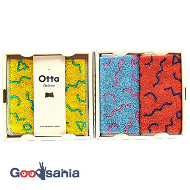 Imabari Towel Otta Half Towel Handkerchief 22-49 Set of 3 Yellow, Orange, Blue 25 x 12.5cm OT22-0200-0949
