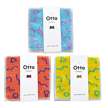 Cargar imagen en el visor de la galería, Imabari Towel Otta Half Towel Handkerchief 22-49 Set of 3 Yellow, Orange, Blue 25 x 12.5cm OT22-0200-0949
