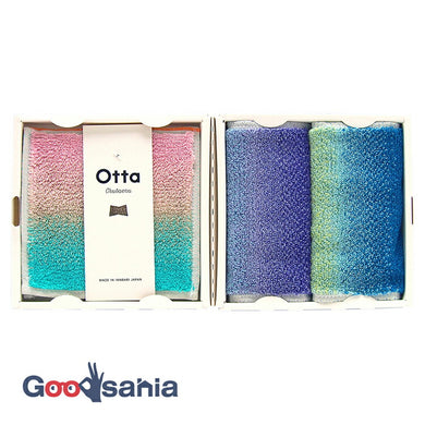 Imabari Towel Otta Half Towel Handkerchief 22-50 Set of 3 Pink, Yellow, Blue 25 x 12.5cm OT22-0200-0950