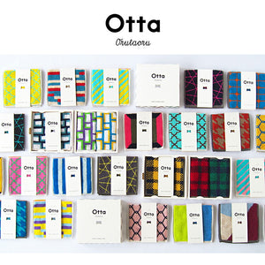Imabari Towel Otta Half Towel Handkerchief 23-55 Gift Set Set of 3 Same Pattern (Green, Blue, Yellow) OT23-0200-0955