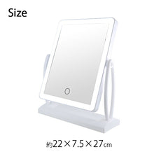 Muat gambar ke penampil Galeri, Trade One LED Lighted Tabletop Mirror, Battery Operated, Approx. 7.5 x 22 x 27 cm, White 30820 (Tabletop Mirror, LED Mirror, Mirror with LED Light, Makeup Mirror)
