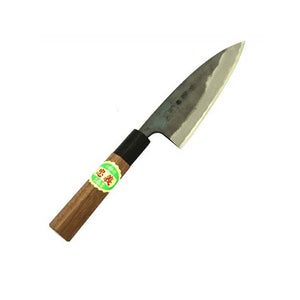 Kurouchi Funayuki knife, walnut handle, blue steel No. 1, 105mm