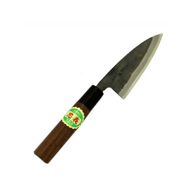 Kurouchi Funayuki knife, walnut handle, blue steel No. 1, 120mm
