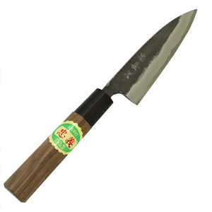 Tosa Knives Kurouchi Sabaki Knife Walnut Handle Blue Steel No. 1 (Blade Length 10.5cm)