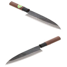 Load image into Gallery viewer, Kurouchi Sabaki Knife, Walnut handle, Blue No. 1 steel, 165mm
