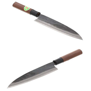 Kurouchi Sabaki Knife, Walnut handle, Blue No. 1 steel, 165mm