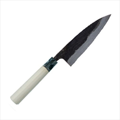 Kurouchi Funayuki knife, marble pattern, white No. 1 steel, 105mm