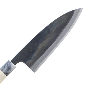 Kurouchi Deba knife, marble handle, white No. 1 steel, 180mm
