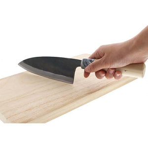 Kurouchi Deba knife, marble handle, white No. 1 steel, 180mm