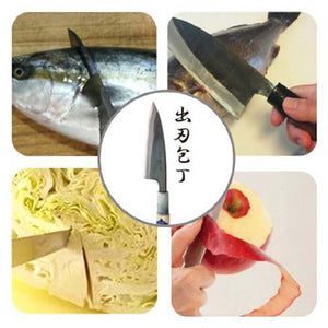 Kurouchi Deba knife, marble handle, white No. 1 steel, 180mm