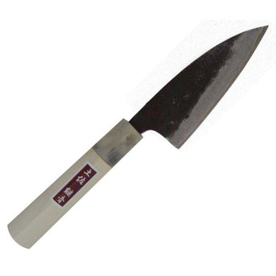 Kurouchi Small Knife Marble Pattern Blue Steel No. 2 105mm