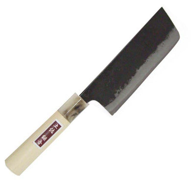 Kurouchi Small Nakiri Knife Marble Pattern Blue Steel No. 2 48 x 120mm