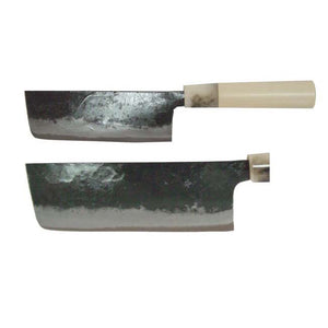 Kurouchi Small Nakiri Knife Marble Pattern Blue Steel No. 2 48 x 120mm