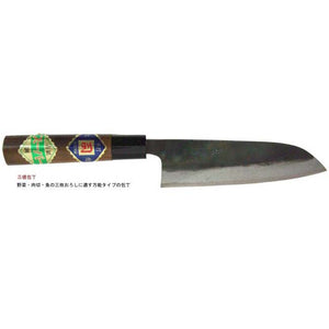 Kurouchi Santoku Knife Walnut Handle Super Steel 150mm