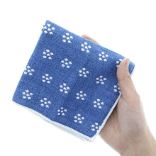 Cargar imagen en el visor de la galería, Towel handkerchief Imabari Iroha UME Blue 25 ~25cm

