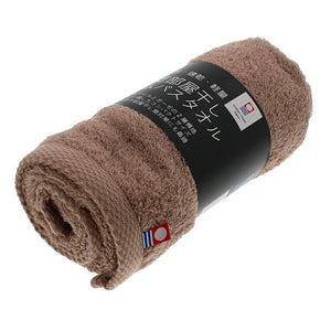 Slim bath towel, quick drying, room drying, basic brown, approx. 34 x 110cm