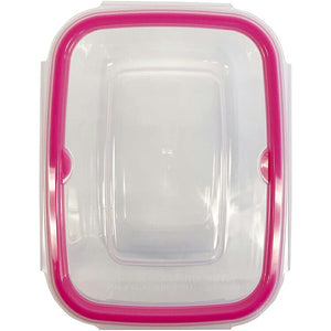 Storage Container Just Lock Rectangular Pink L Approx. 600ml 2 pieces PL-67 (Container 600ml set, storage, easy to wash, integrated, integrated gasket, pre-made, subdivided, airtight, leak-proof liquid)