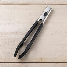 Load image into Gallery viewer, KAI SELECT100 Select 100 Silicone Tongs 24cm Dishwasher Safe Black Approx. 25 x 3.8 x 4.2cm DH3140
