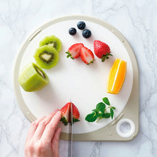 将图片加载到图库查看器，Round cutting board 25cm dishwasher safe white approx. 29 x 25 x 1cm AP5327
