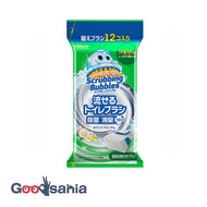 Scrubbing Bubble Flushable Toilet Brush Disinfecting Deodorizing Plus White Blossom Replacement 12 Pieces