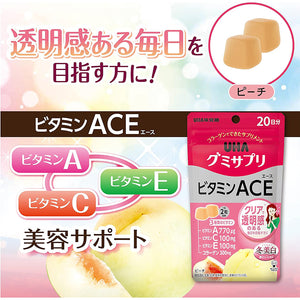 UHA Gummy Supplement Vitamine A+C+E Peach Flavor Stand Pouch 40 Tablets 20 Days