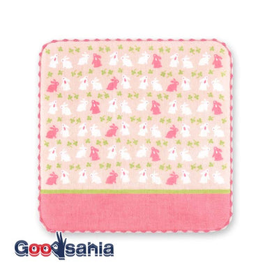 Handkerchief Town Girl's Handkerchief Rabbit Walk Pink Approx. 25 x 25 cm