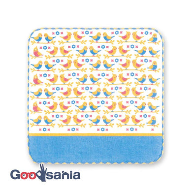 Handkerchief Town Girl's Handkerchief Parakeet Blue Approx. 25 x 25 cm