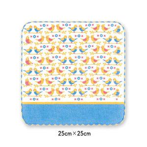 Handkerchief Town Girl's Handkerchief Parakeet Blue Approx. 25 x 25 cm