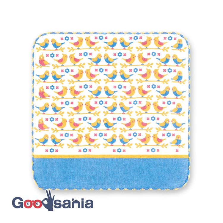 Handkerchief Town Girl's Handkerchief Parakeet Blue Approx. 25 x 25 cm