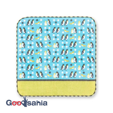 Handkerchief Town Girl's Handkerchief Parent and Child Penguin Blue Approx. 25 x 25 cm