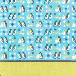 Handkerchief Town Girl's Handkerchief Parent and Child Penguin Blue Approx. 25 x 25 cm