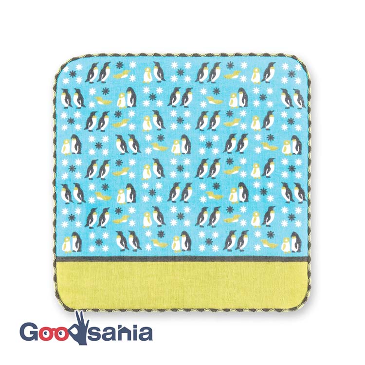 Handkerchief Town Girl's Handkerchief Parent and Child Penguin Blue Approx. 25 x 25 cm