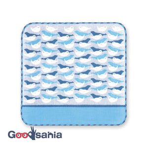 Handkerchief Town Girl's Handkerchief Fluffy Seal Blue Approx. 25 x 25 cm