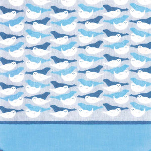 Handkerchief Town Girl's Handkerchief Fluffy Seal Blue Approx. 25 x 25 cm