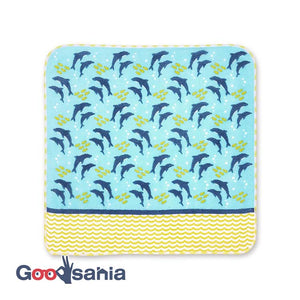 Handkerchief Town Girl's Handkerchief Parent and Child Dolphin Blue Approx. 25 x 25 cm