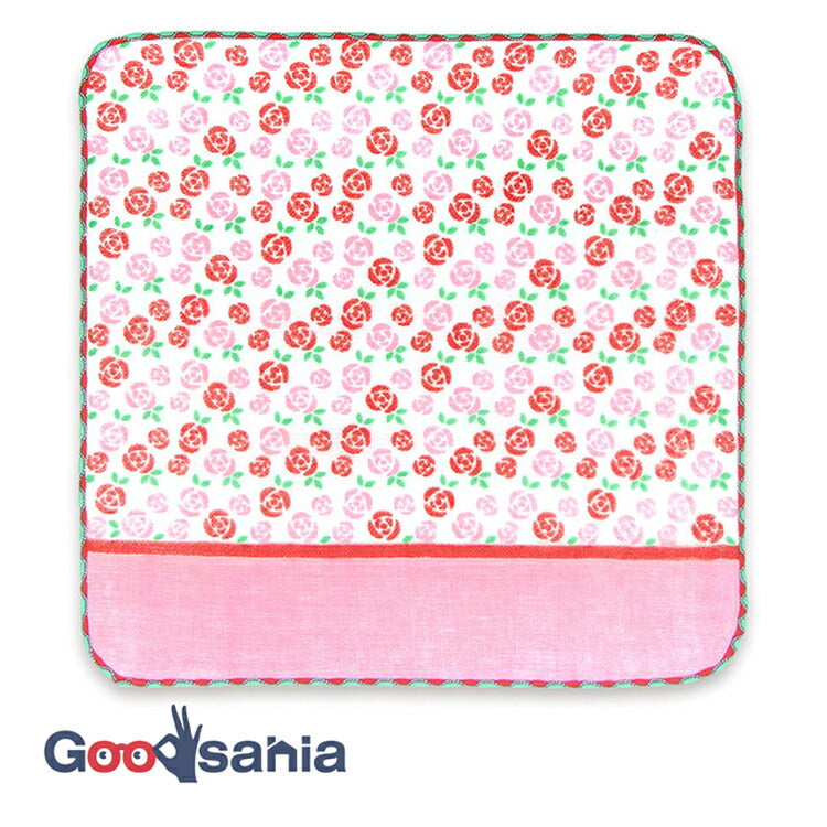Handkerchief Town Girl's Handkerchief ~Flower Shop~ Rose Garden Pink Approx. 25 x 25 cm