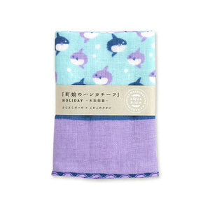 Handkerchief Miyamoto Collection Town Girl's Handkerchief Aquarium Edition Pukapuka Sunfish Approx. 25 x 25 cm