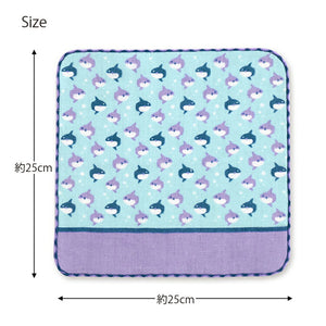 Handkerchief Miyamoto Collection Town Girl's Handkerchief Aquarium Edition Pukapuka Sunfish Approx. 25 x 25 cm