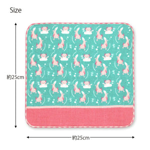 Handkerchief Miyamoto Collection Town Girl's Handkerchief Aquarium Edition Axolotl Approx. 25 x 25 cm